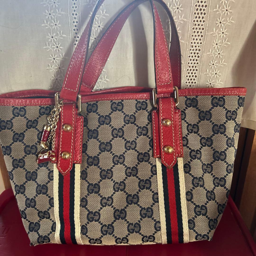 GUCCI グッチ シェリーライン GGキャンバスミニ トートバッグ