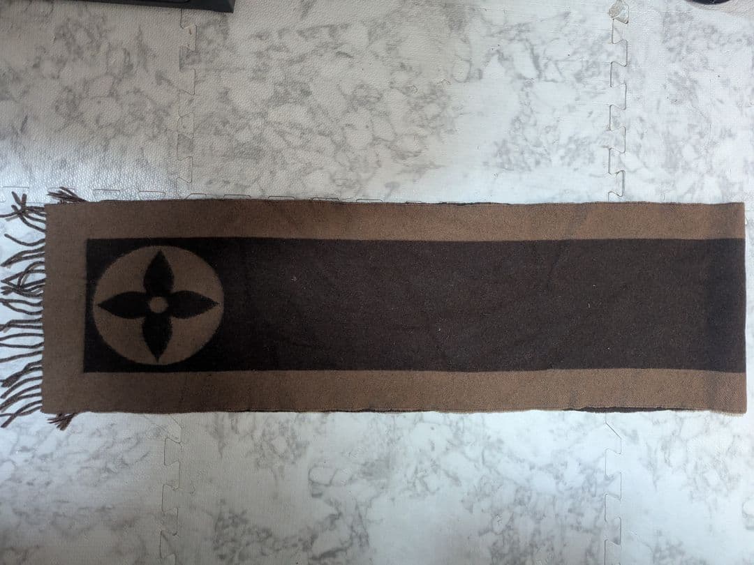 【査定済】ルイヴィトン マフラー モノグラム エシャルプ ウール アンゴラ 茶