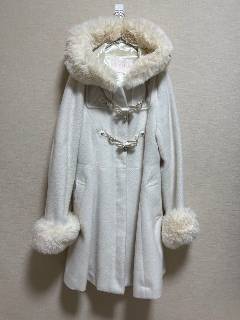 LIZLISA リズリサ リボンベルト フードコート ホワイト