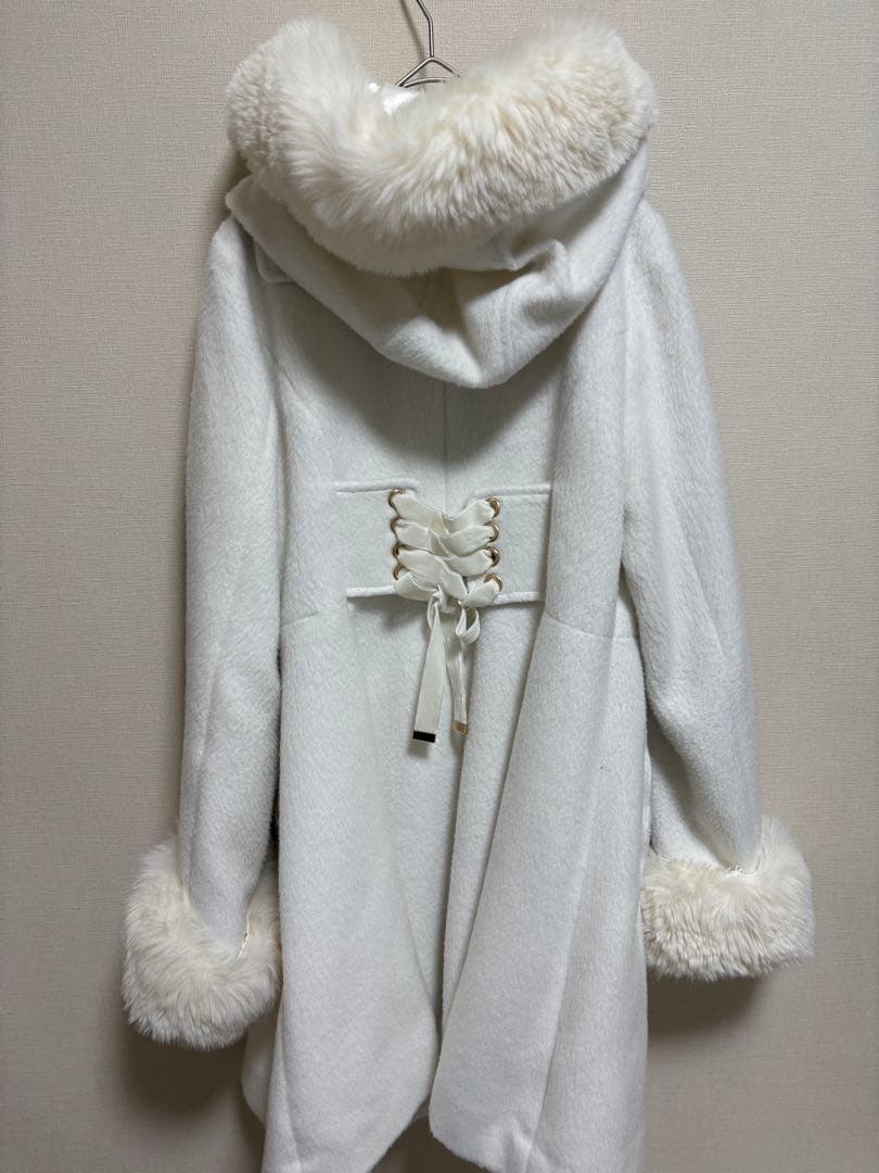 LIZLISA リズリサ リボンベルト フードコート ホワイト