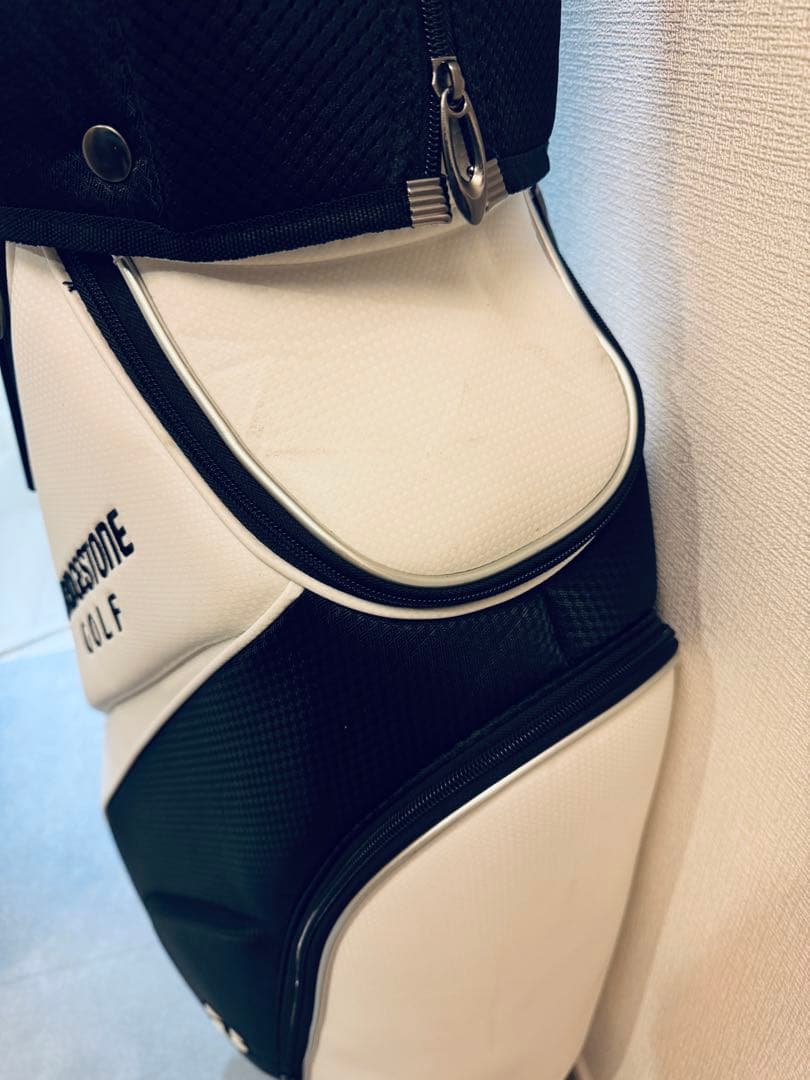 BRIDGESTONEゴルフバッグ 白黒CBG422ブリジストンキャディ