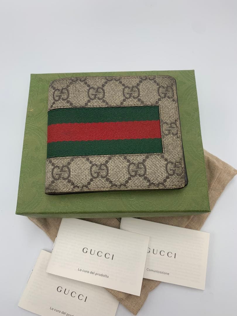 GUCCI グッチ 財布 シェリーライン グッチシマ レザー ベージュ P55