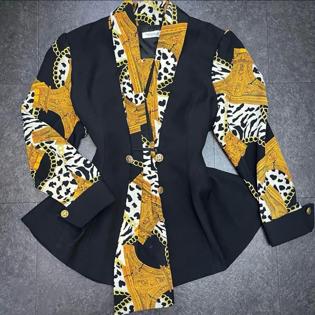 Livre claire -II- スカーフ柄シフォンオシャレジャケット