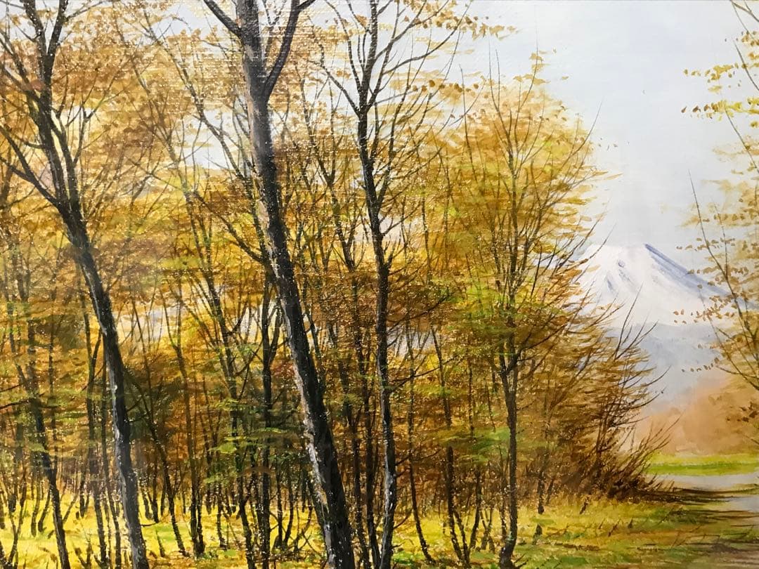 小川馨生「富士望遠」 4号 油彩 油絵 絵画 風景画 富士山 木製額縁