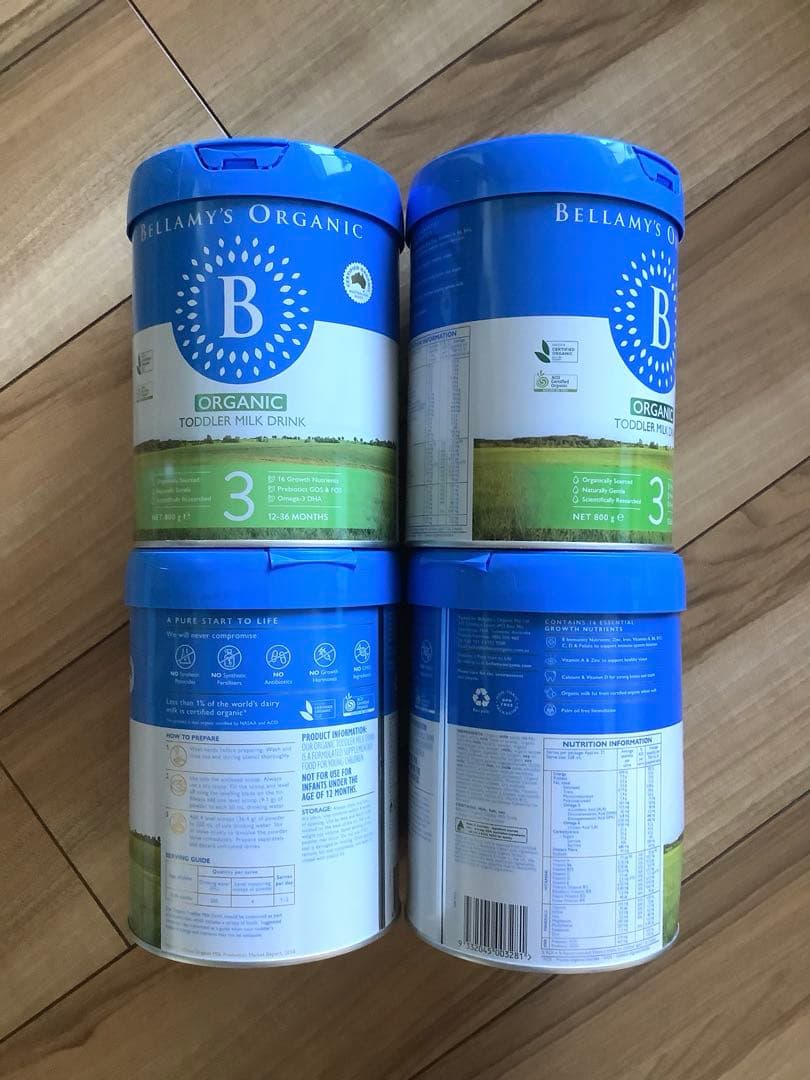 Bellamy’sベラミーズ・オーガニック牛の粉ミルク(12ヶ月〜)4缶