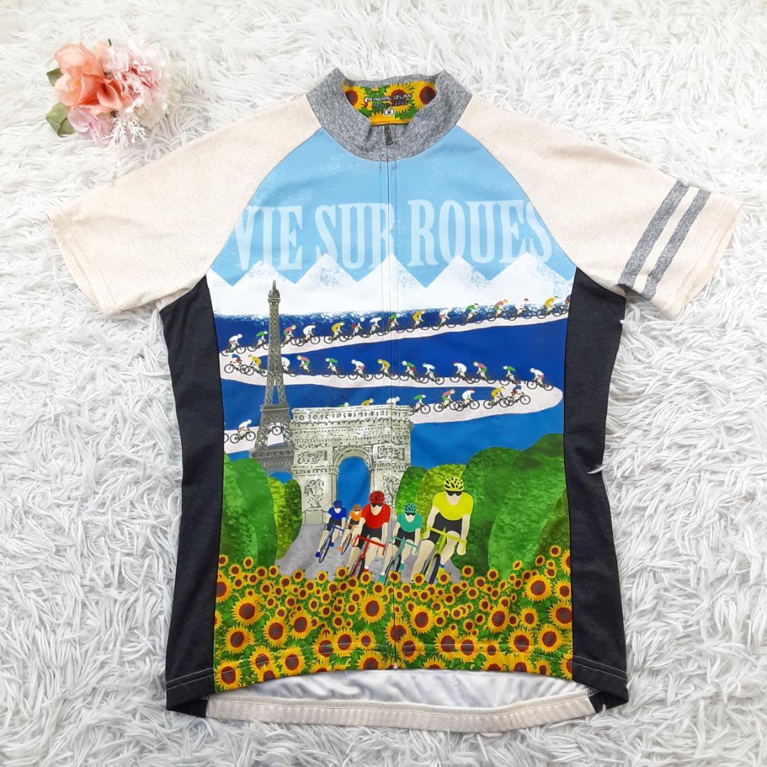 美品◎PEARL IZUMI パールイズミ サイクリングウェア上下セット 向日葵