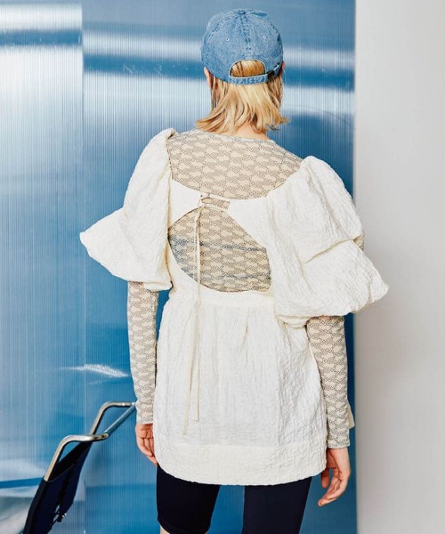 【USED】メゾンスペシャル バルーンスリーブチュニック 2way ホワイト