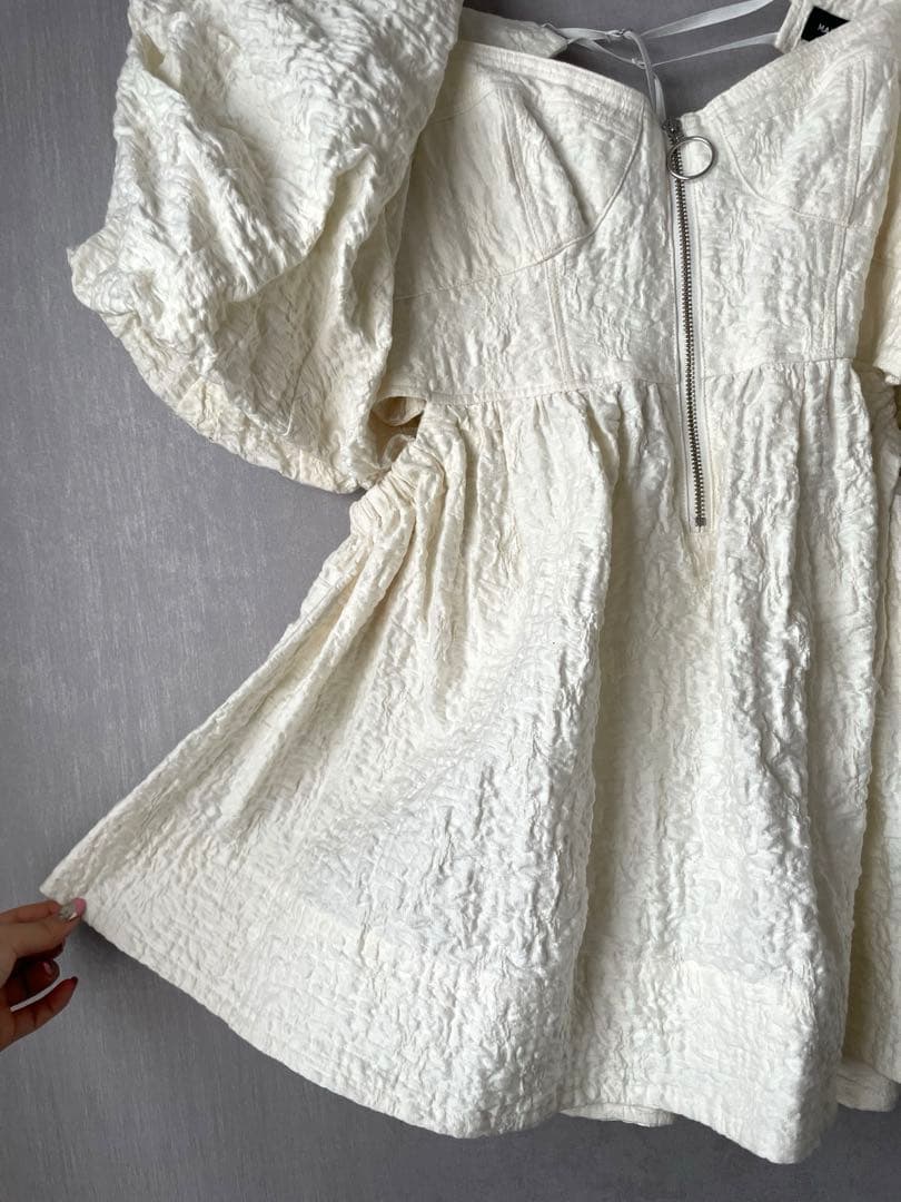 【USED】メゾンスペシャル バルーンスリーブチュニック 2way ホワイト