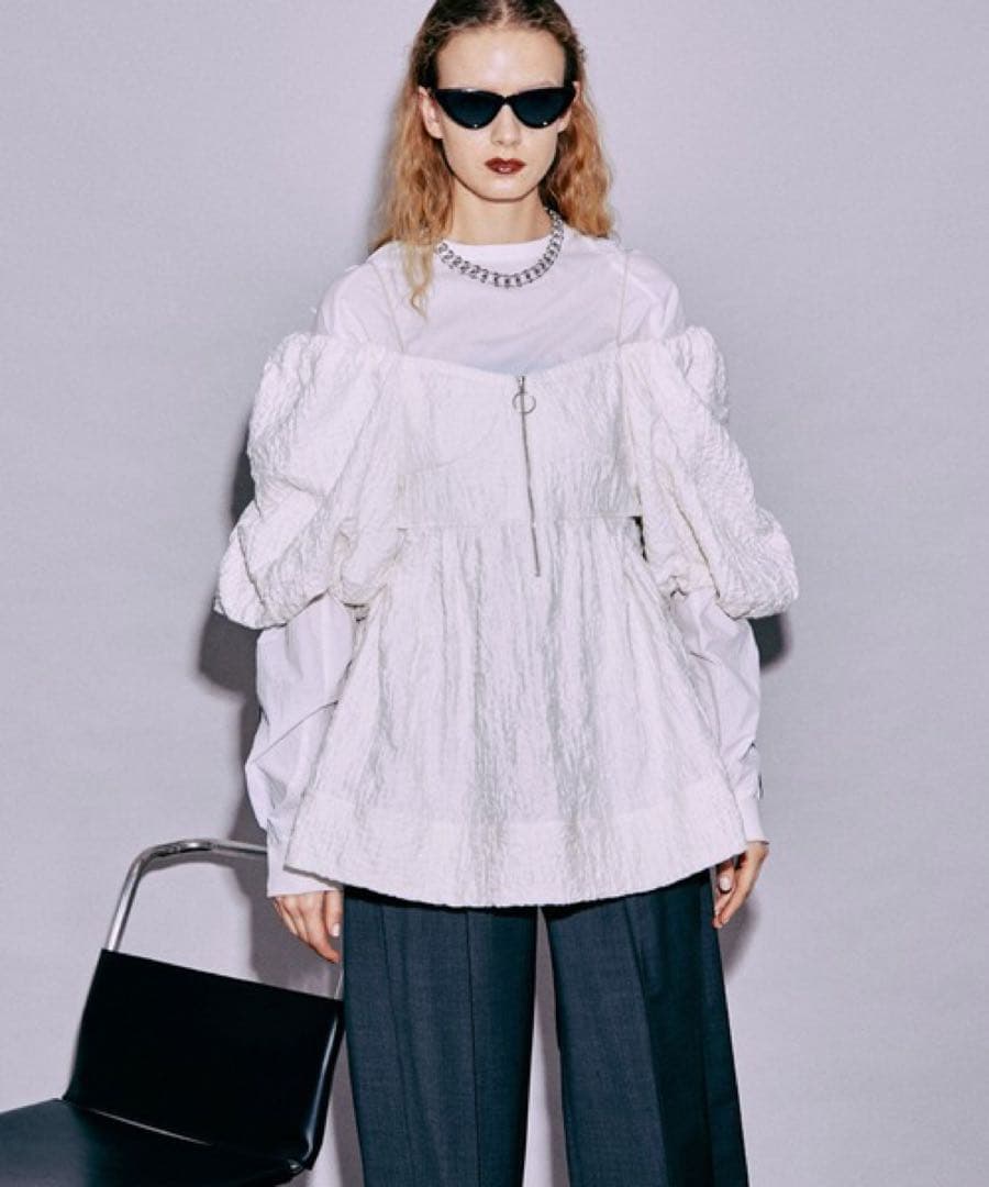 【USED】メゾンスペシャル バルーンスリーブチュニック 2way ホワイト