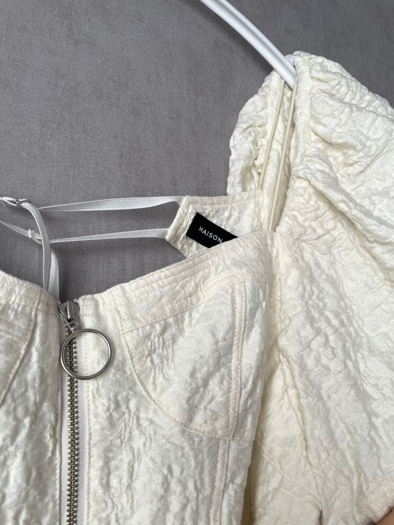 【USED】メゾンスペシャル バルーンスリーブチュニック 2way ホワイト