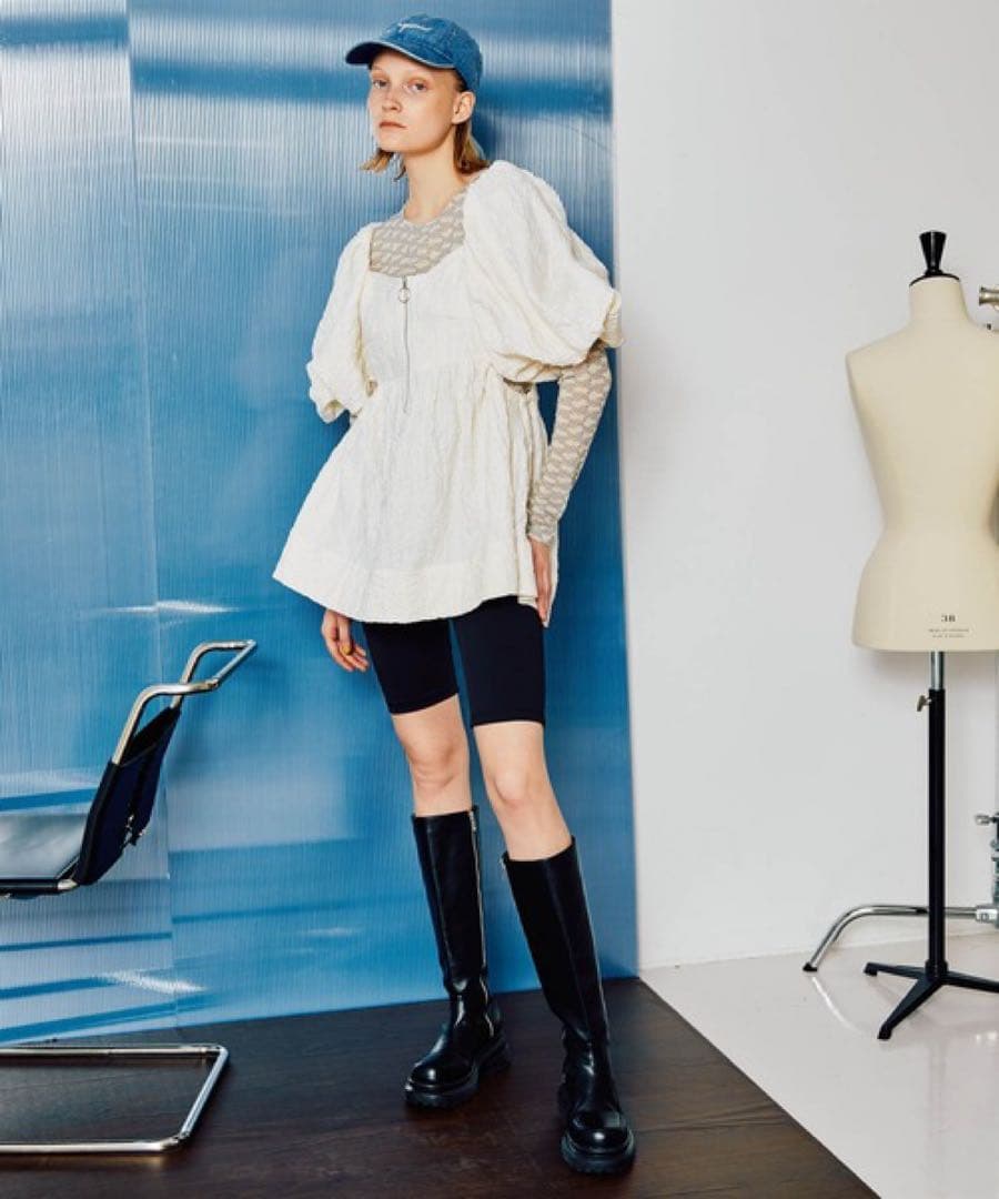 【USED】メゾンスペシャル バルーンスリーブチュニック 2way ホワイト