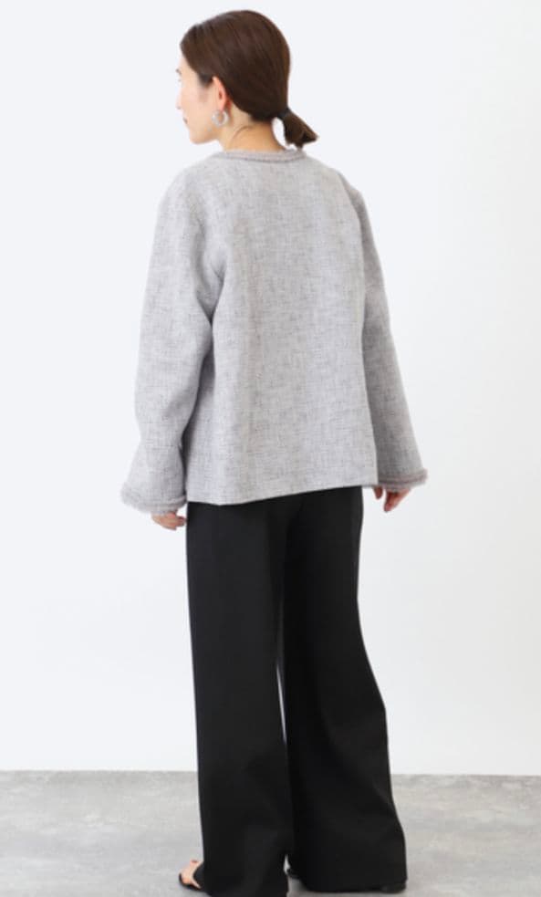 ヴェルメイユパーイエナ★ ブッチャーツイードフリンジジャケット