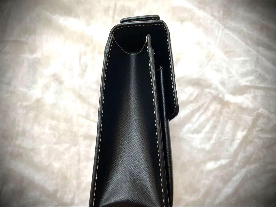 VERSACE ブラック レザー セカンドバッグ