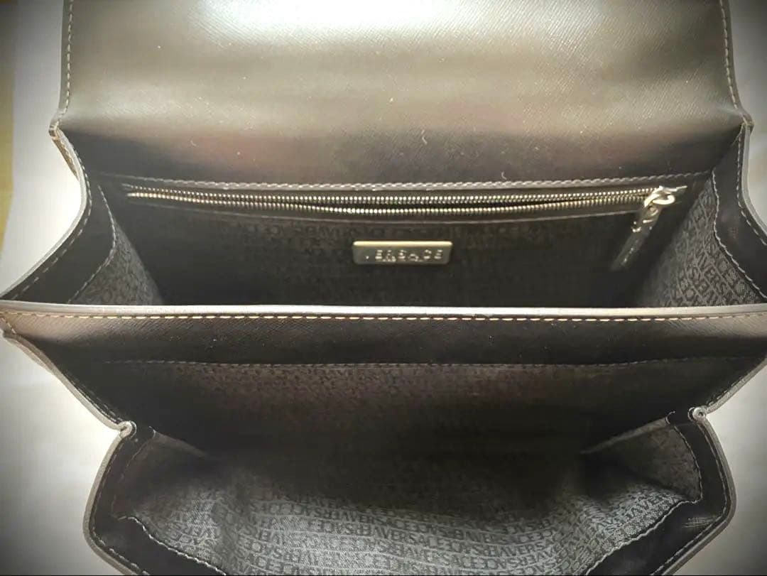 VERSACE ブラック レザー セカンドバッグ