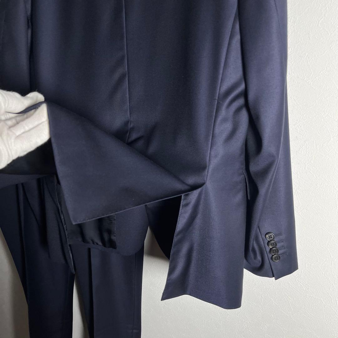 【極美品•3ピース】 ポールスミス×ロロピアーナ スーツ セットアップ L 濃紺