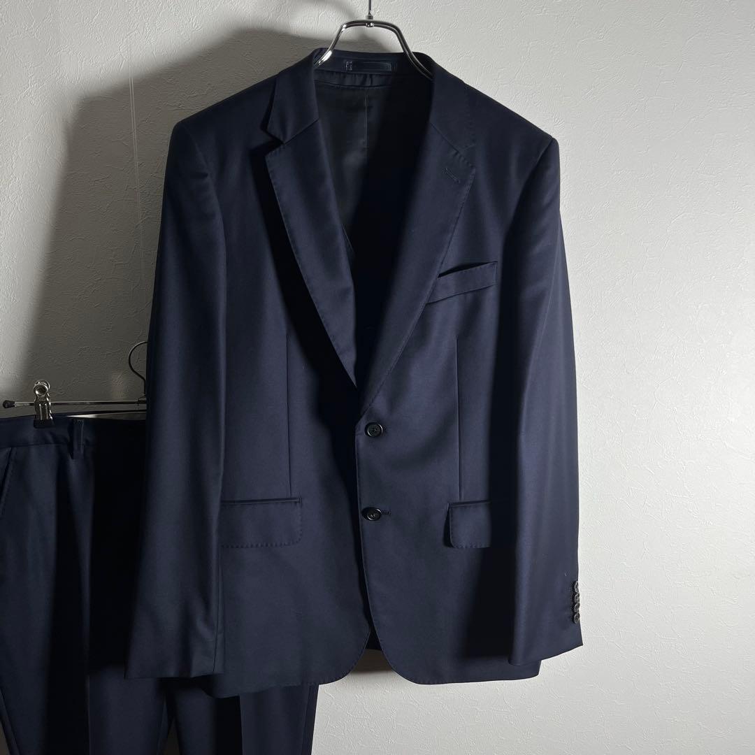 【極美品•3ピース】 ポールスミス×ロロピアーナ スーツ セットアップ L 濃紺