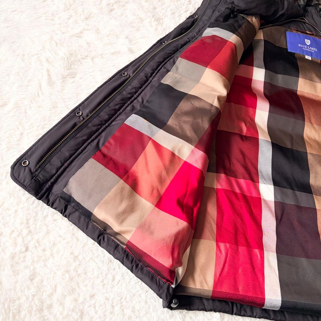 6150 美品✨ ブルーレーベルクレストブリッジ ダウンベスト チェック ファー