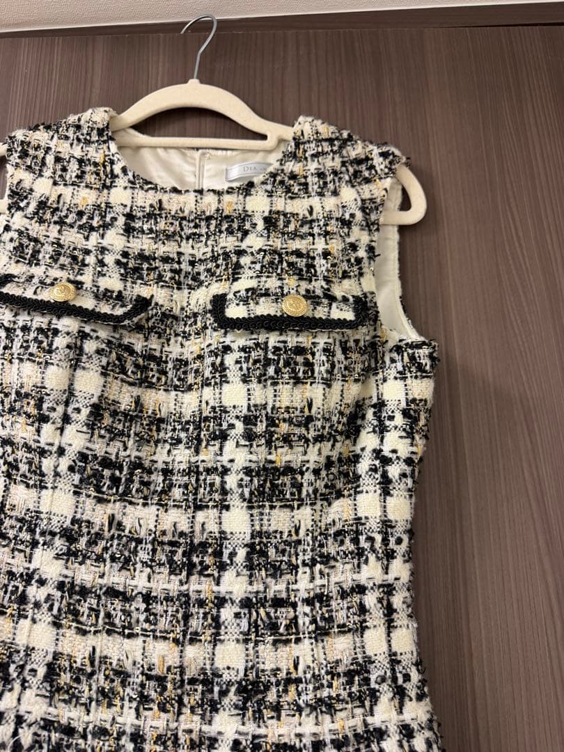 美品★529DEA ツイードドレス Sサイズ