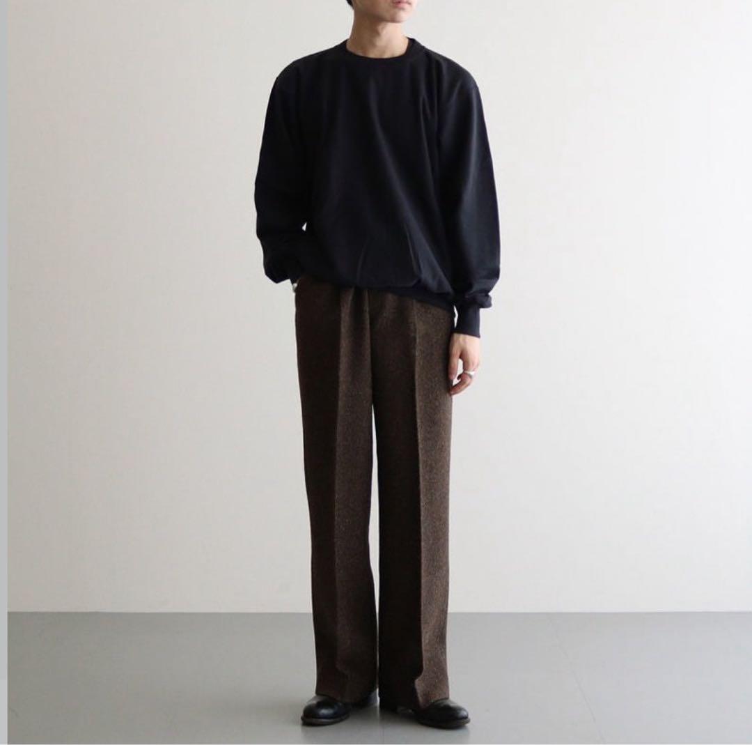 パンツ AURALEE Lama shetland wool tweed slacks