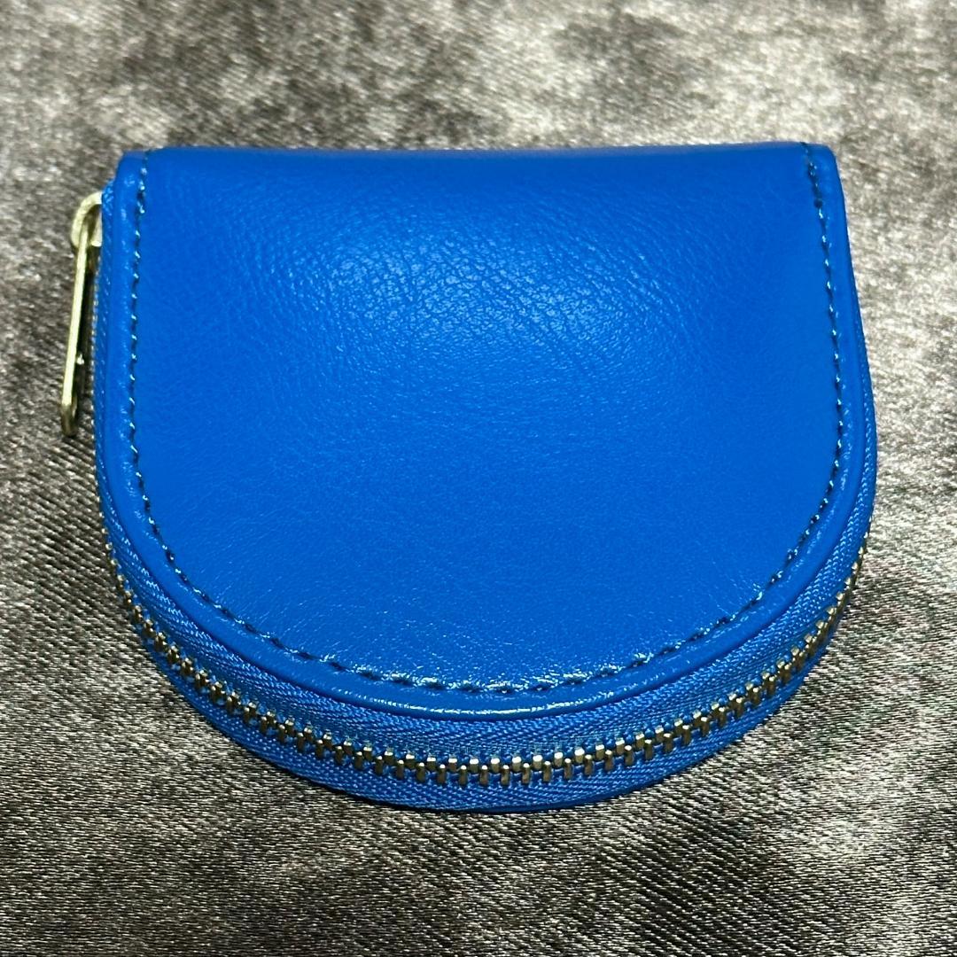皇居限定 ケース 馬蹄型 小銭入れ 藍色