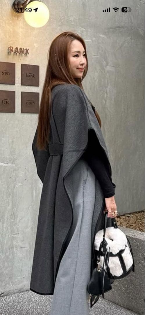 maison de Dolce. レェジェコート ウール風 ベスト ベルト付き