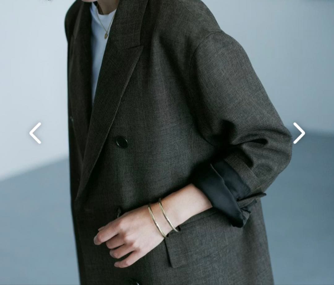 【今季完売品】Sサイズ北欧暮らしの道具店オリーブブラウン ダブルジャケット