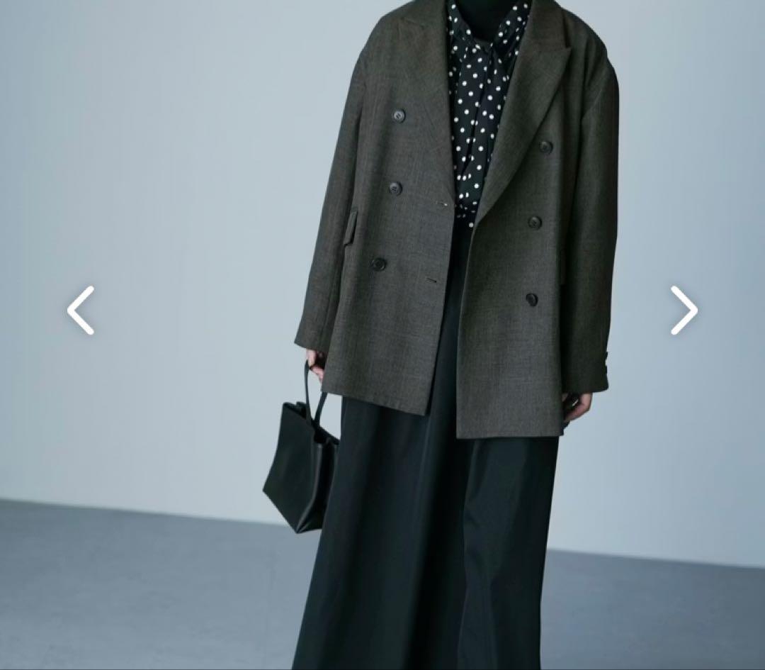 【今季完売品】Sサイズ北欧暮らしの道具店オリーブブラウン ダブルジャケット