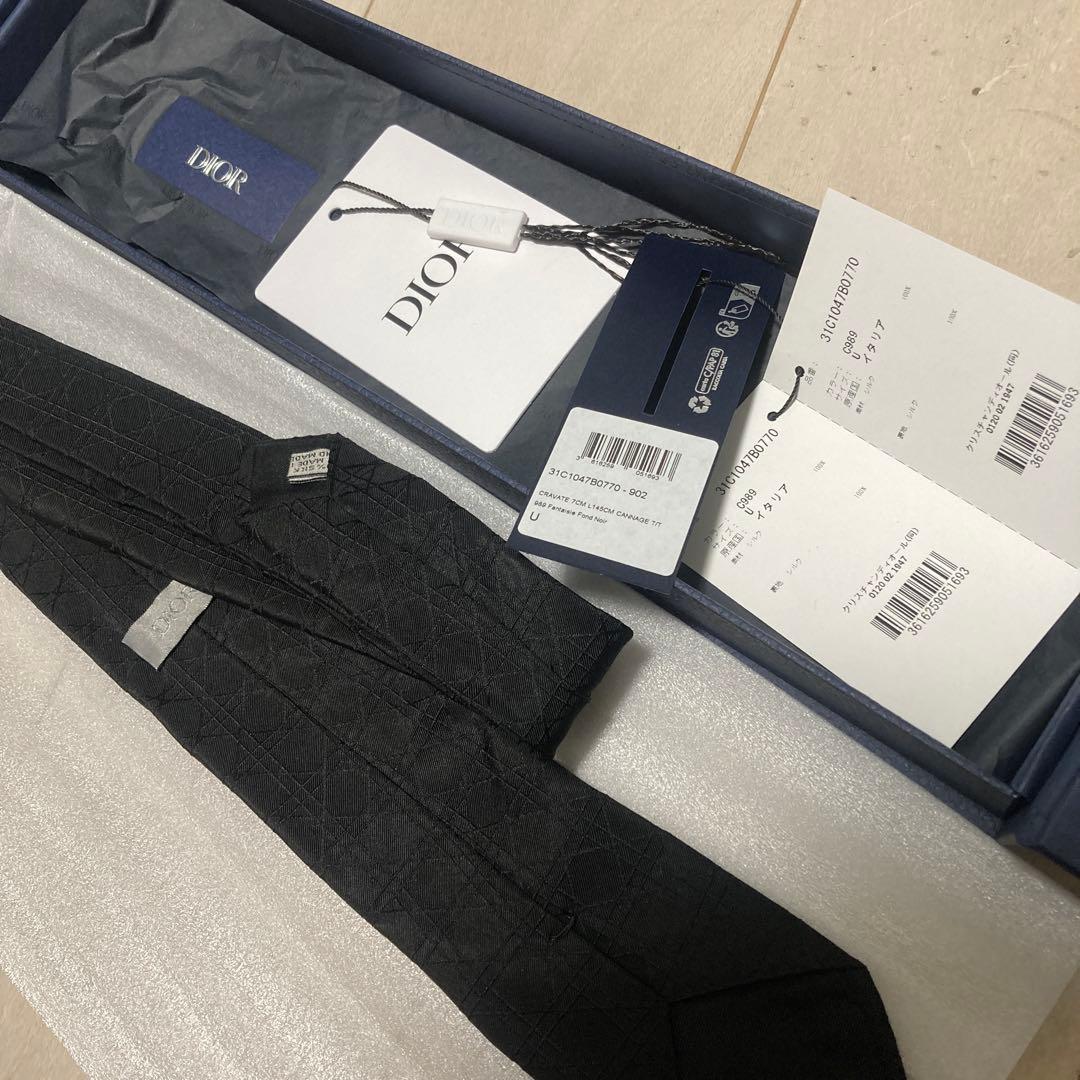 新品タグ付き ディオール ネクタイ ハイブランド カナージュ シルク