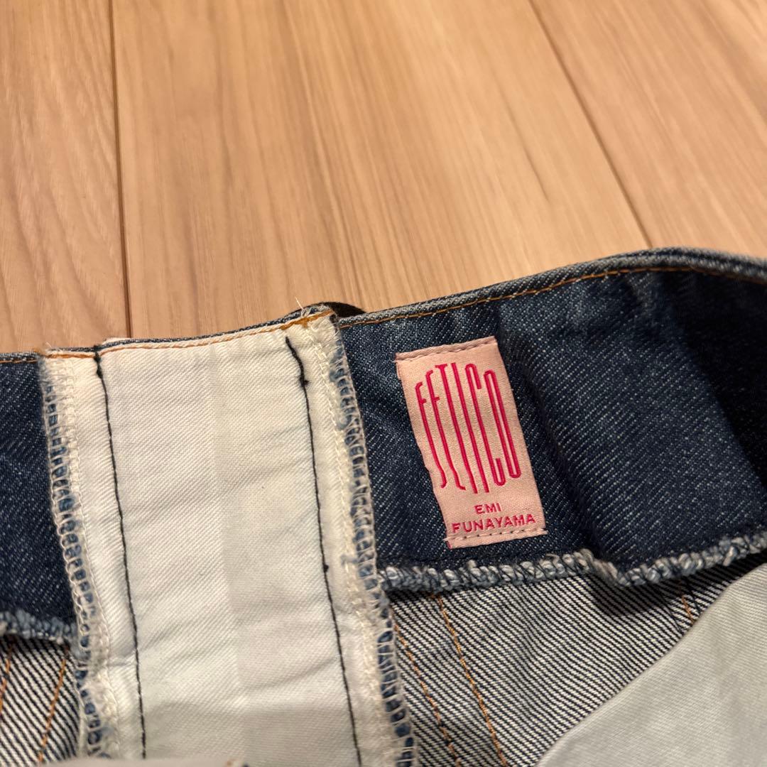 スカート FETICO CUT-OUT DENIM MINI SKIRT