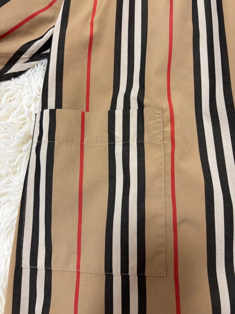 バーバリー　4y104cm アイコンストライプ長袖ワンピース