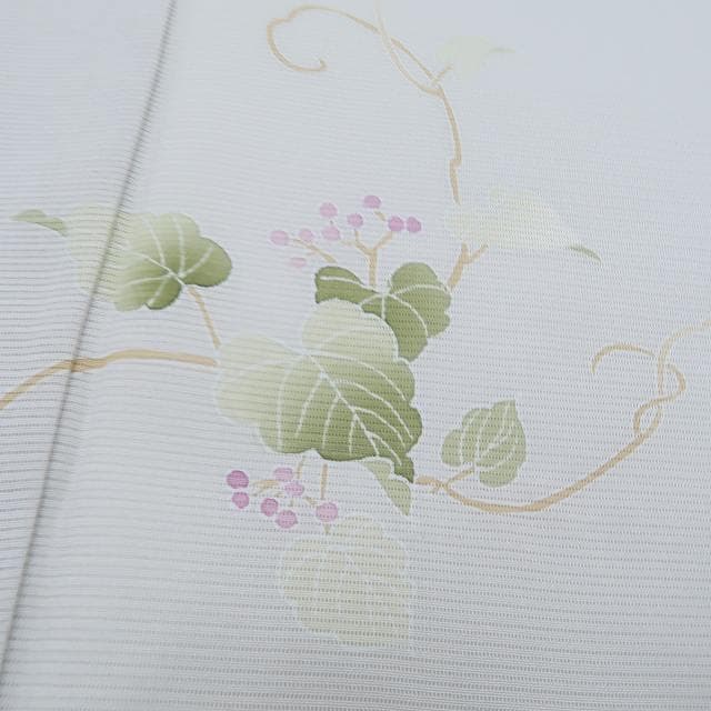 夏着物 正絹 絽“お顔にこやか、ルンルンの童子とあなた♪”訪問着 N-33