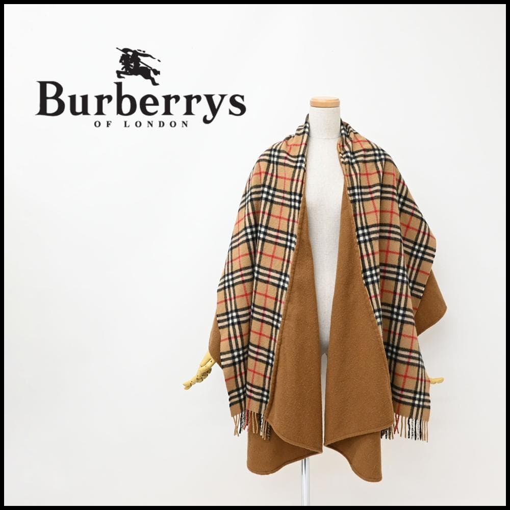 ■ 48026★ バーバリーズ ポンチョ ストール ショール ノバチェック*
