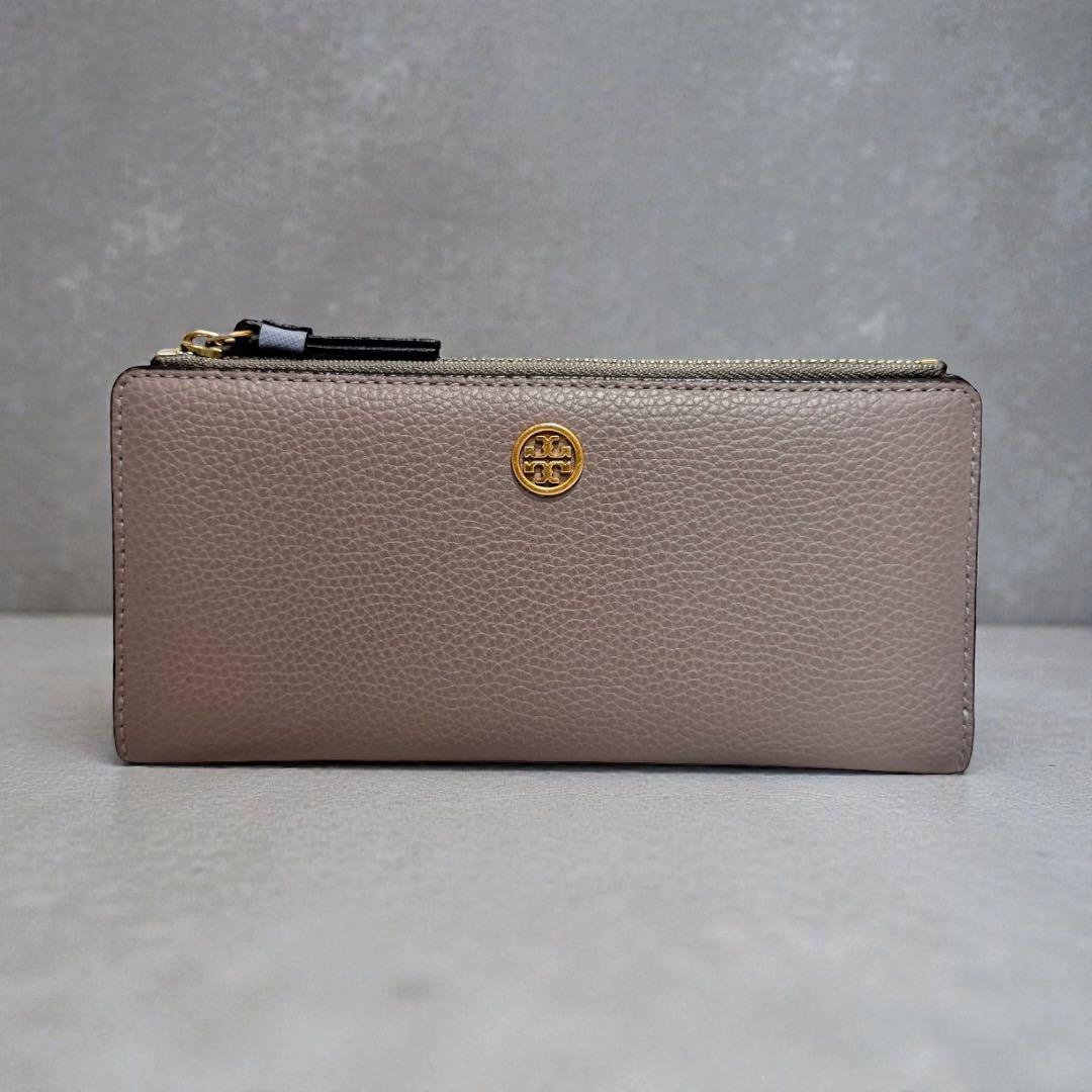 極美品✨TORY BURCH トリーバーチ　ロビンソン　長財布　グレージュ系