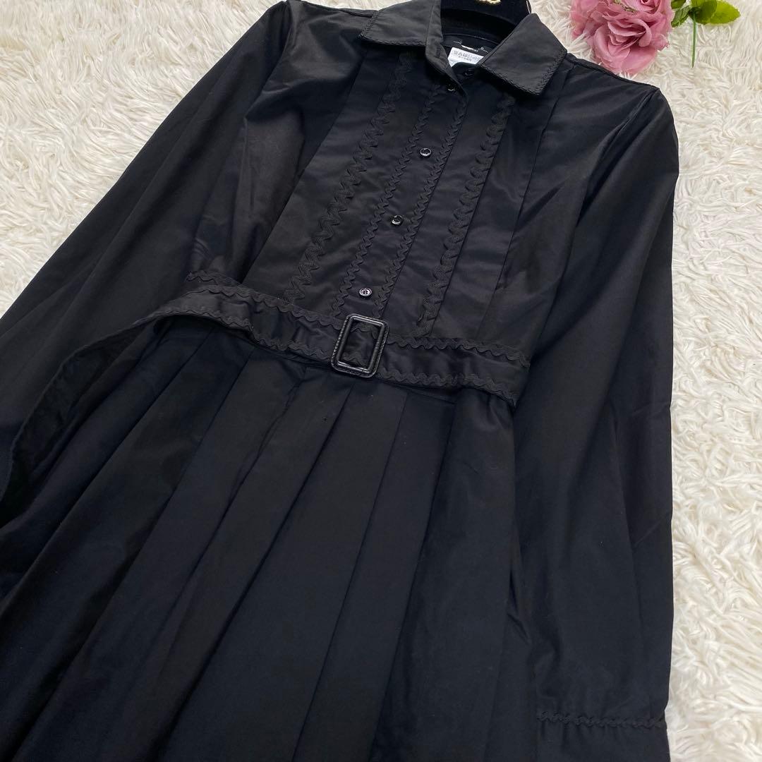 美品 ✨️マックスマーラ 近年モデル シャツワンピース ブラック マキシ丈 40