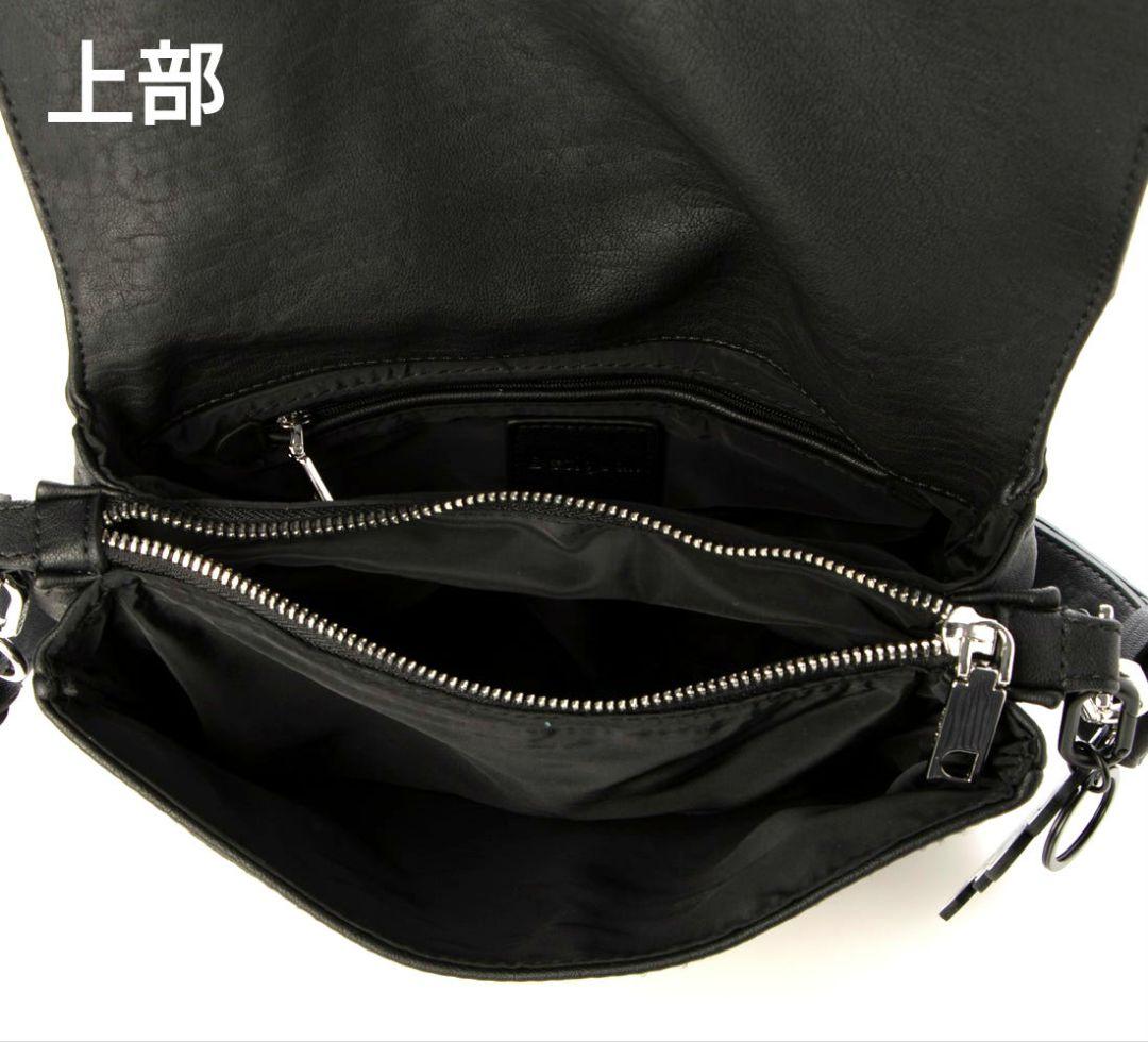 ♦Desigual♦　ミッキーデザイン・レザー調ミドルクロスボディバック　ＢＫ