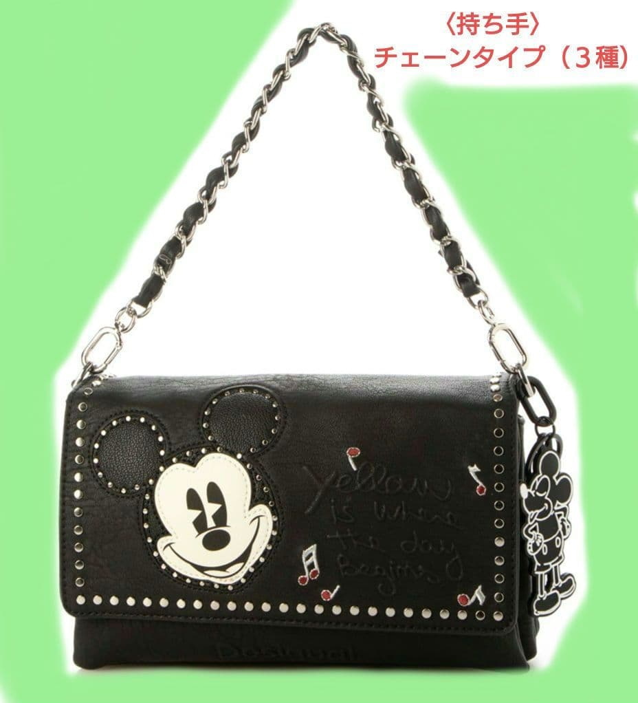 ♦Desigual♦　ミッキーデザイン・レザー調ミドルクロスボディバック　ＢＫ