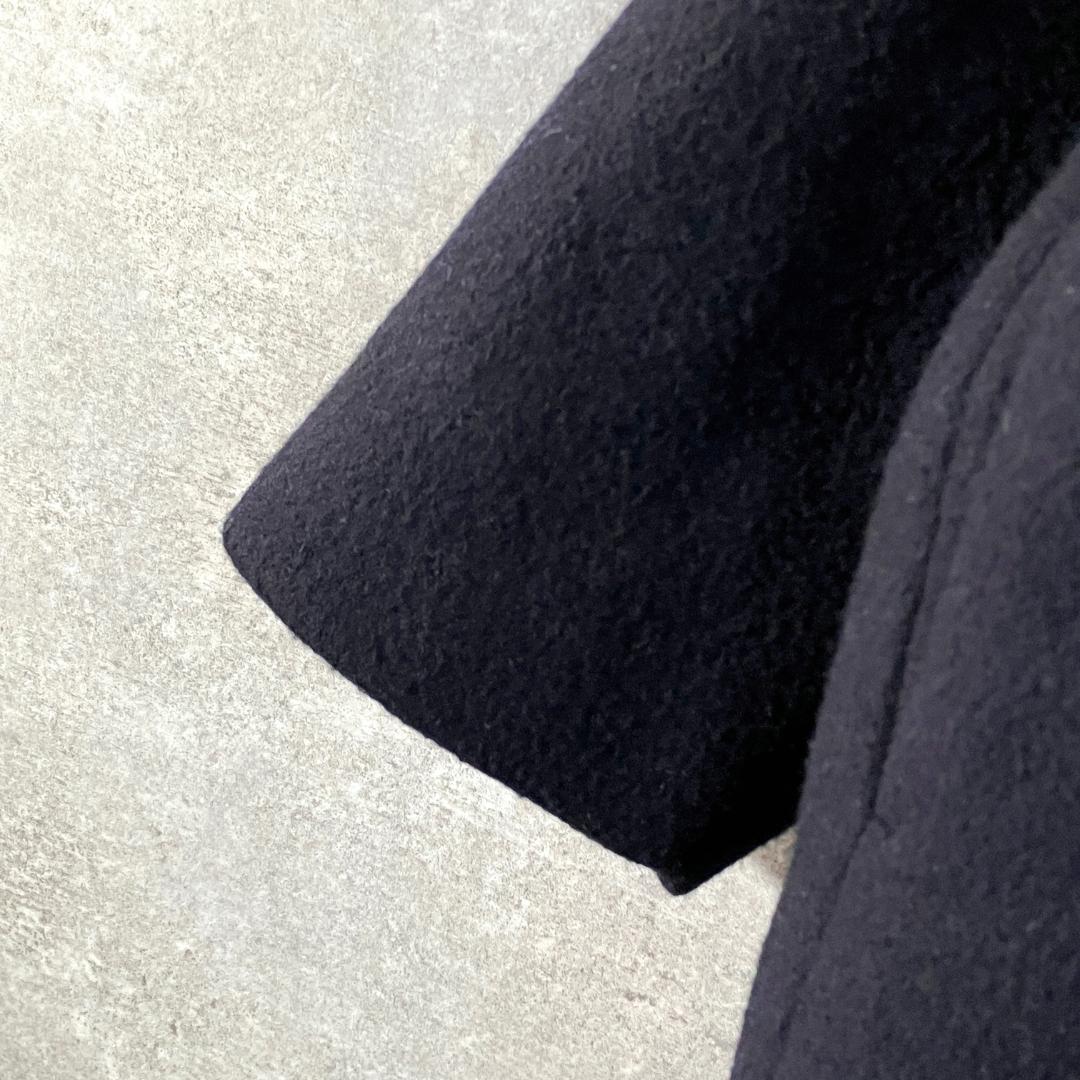 DEUXIEME CLASSE　ウールコート　ロング丈　長袖　ネイビー　無地