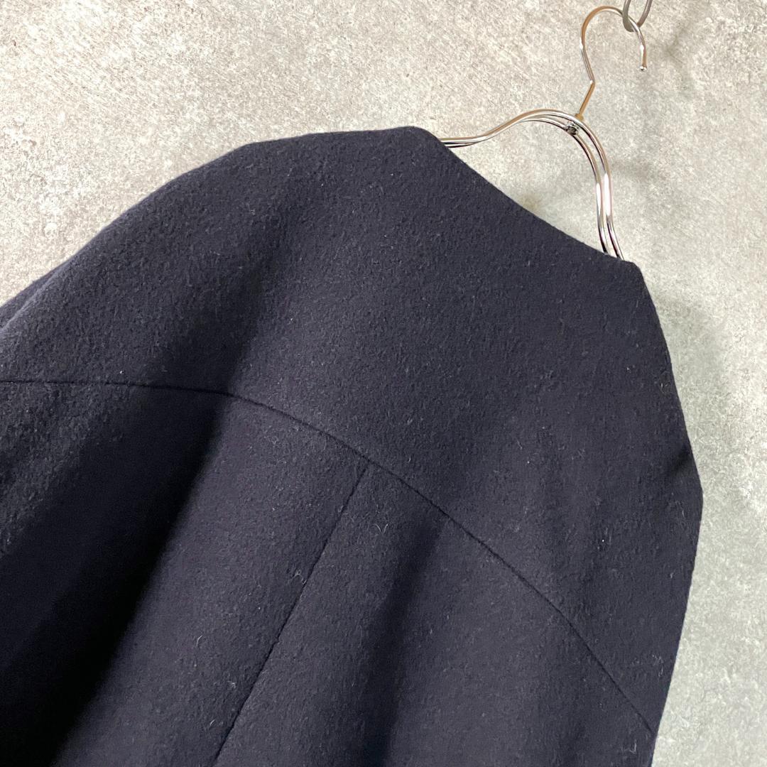 DEUXIEME CLASSE　ウールコート　ロング丈　長袖　ネイビー　無地