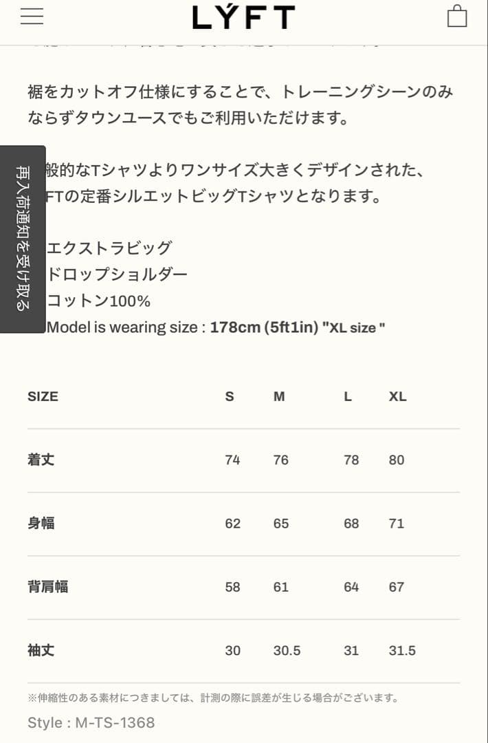 トップス LYFT CHEST DAY VINTAGE EXTRA BIG T-SHIRT