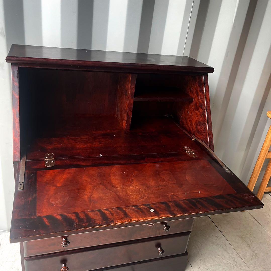 取付無料！えぞ民芸家具 天然木おしゃれアンティークライティングビューロー✨