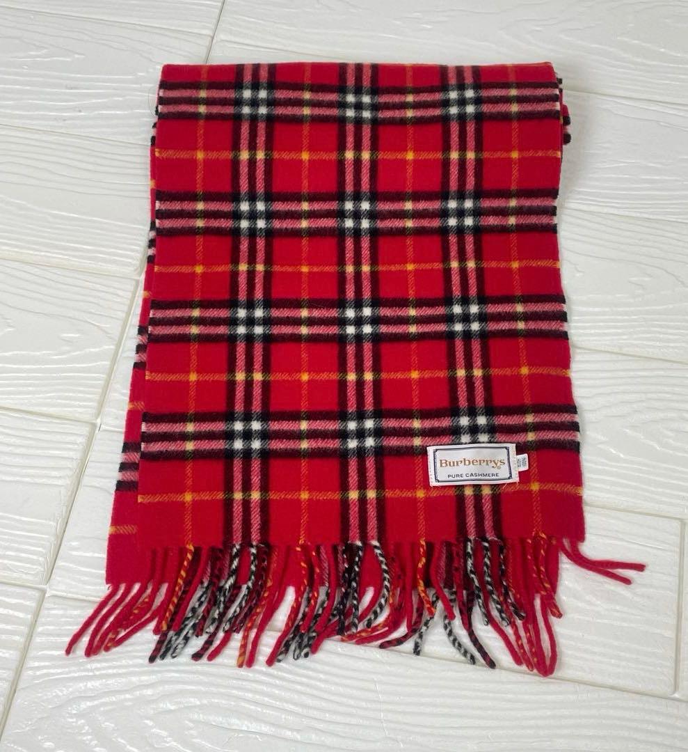 Burberrys カシミア100％ マフラー ノバチェック　レッド