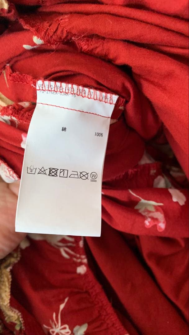 週末値下◆ピンクハウス◆ストロベリーハット　プリント ティアードワンピース　赤