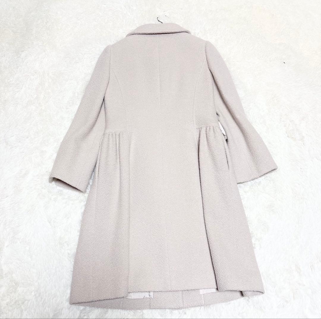 希少 エムズグレイシー ロングコート アンゴラ混 ストーン 40 大きいサイズ