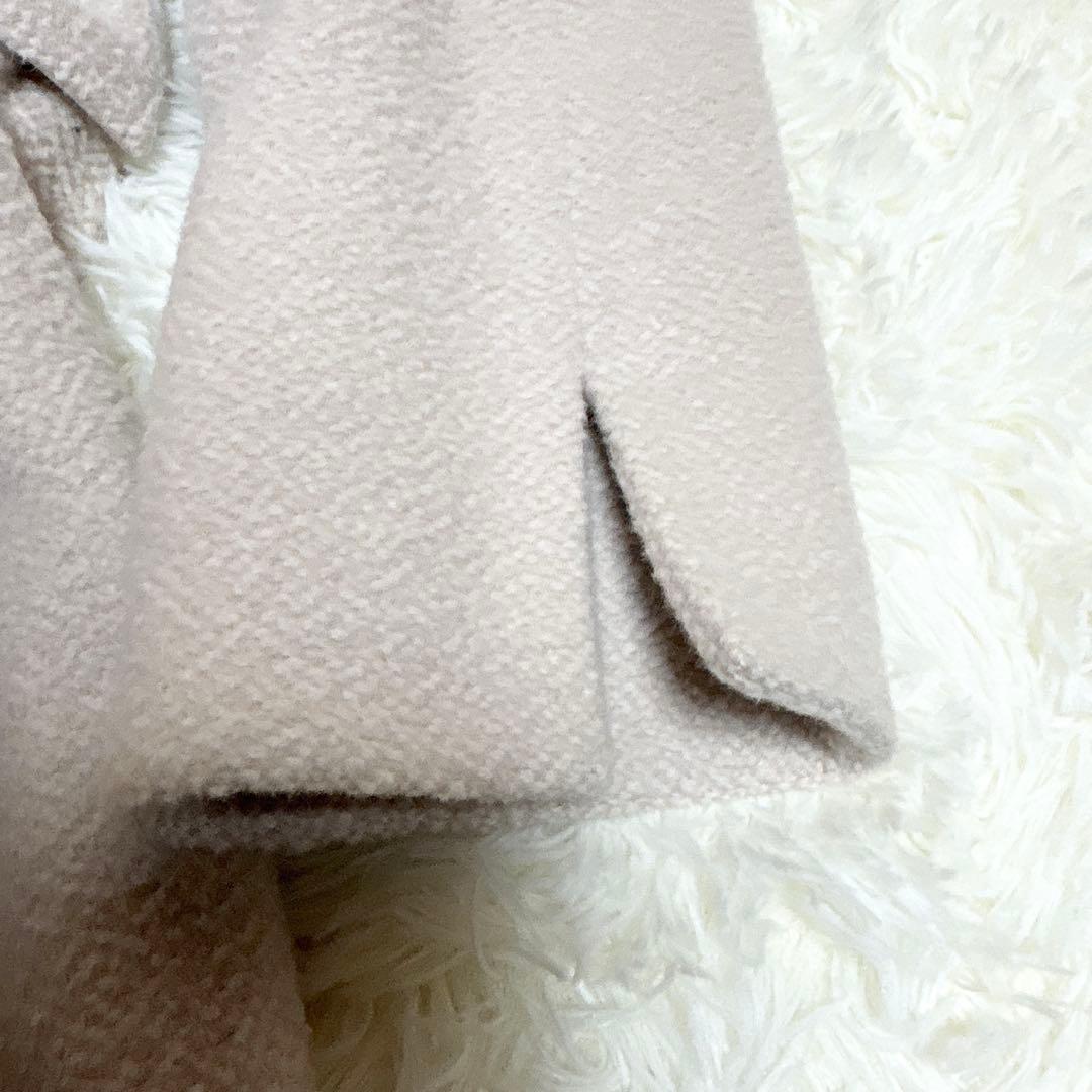 希少 エムズグレイシー ロングコート アンゴラ混 ストーン 40 大きいサイズ