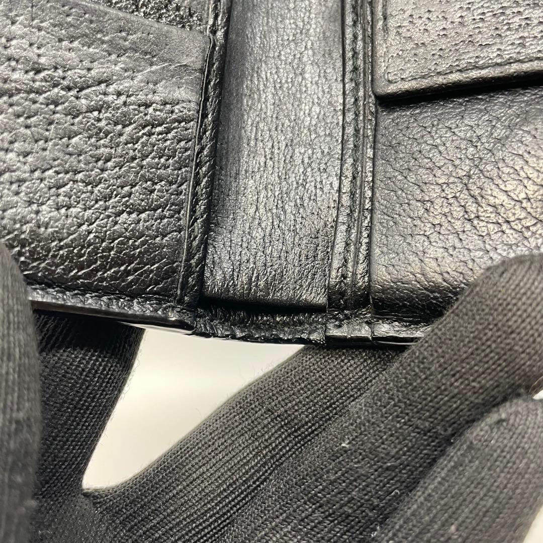 3010 GUCCI グッチ 二つ折り財布 ブラック アニマリエ ビー レザー