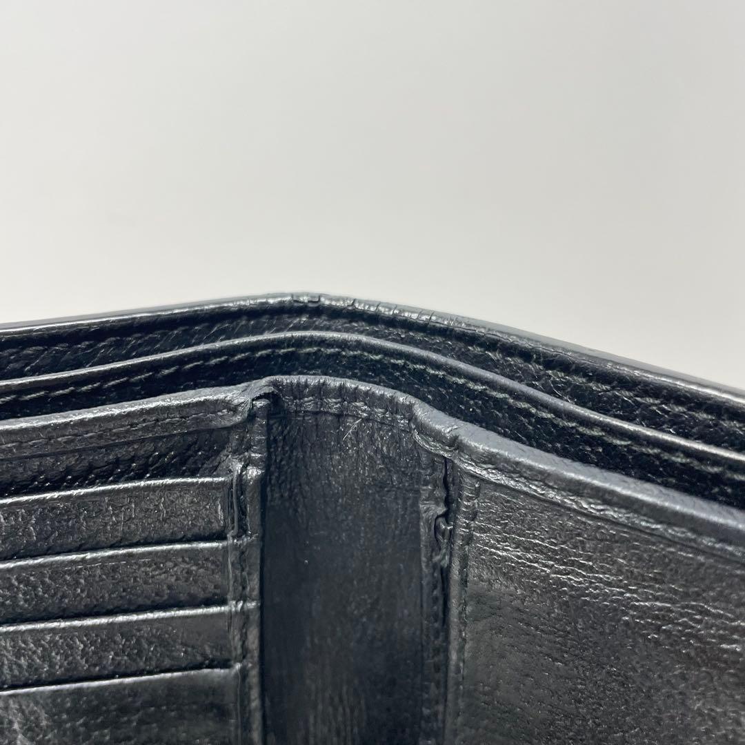 3010 GUCCI グッチ 二つ折り財布 ブラック アニマリエ ビー レザー