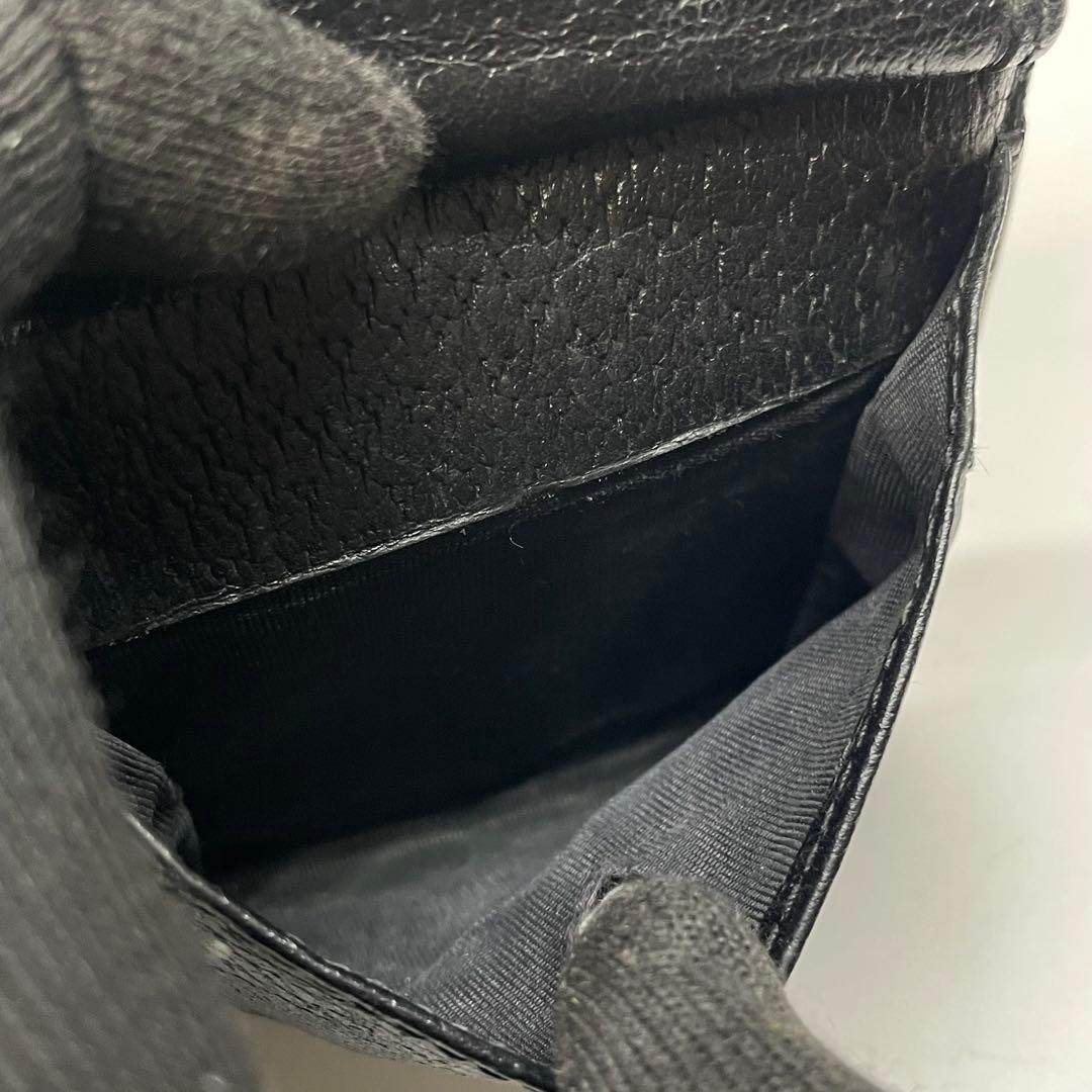 3010 GUCCI グッチ 二つ折り財布 ブラック アニマリエ ビー レザー