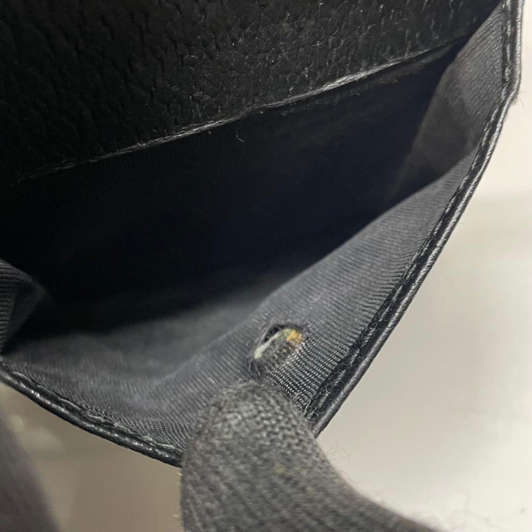 3010 GUCCI グッチ 二つ折り財布 ブラック アニマリエ ビー レザー