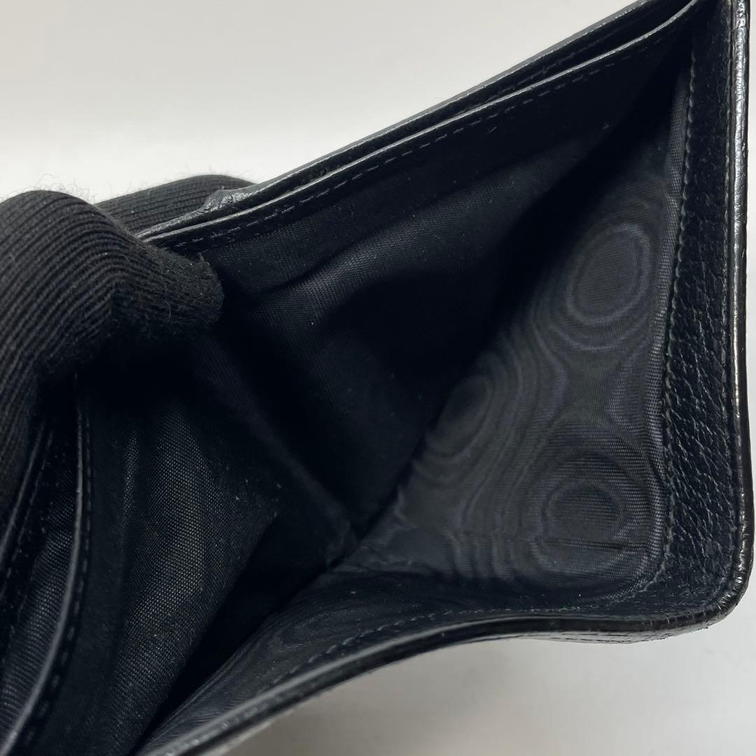3010 GUCCI グッチ 二つ折り財布 ブラック アニマリエ ビー レザー