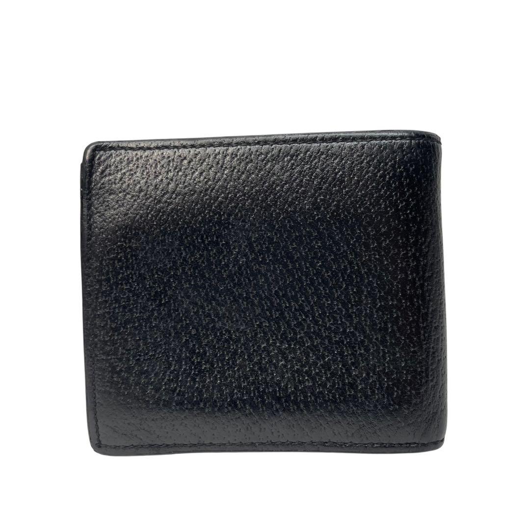 3010 GUCCI グッチ 二つ折り財布 ブラック アニマリエ ビー レザー